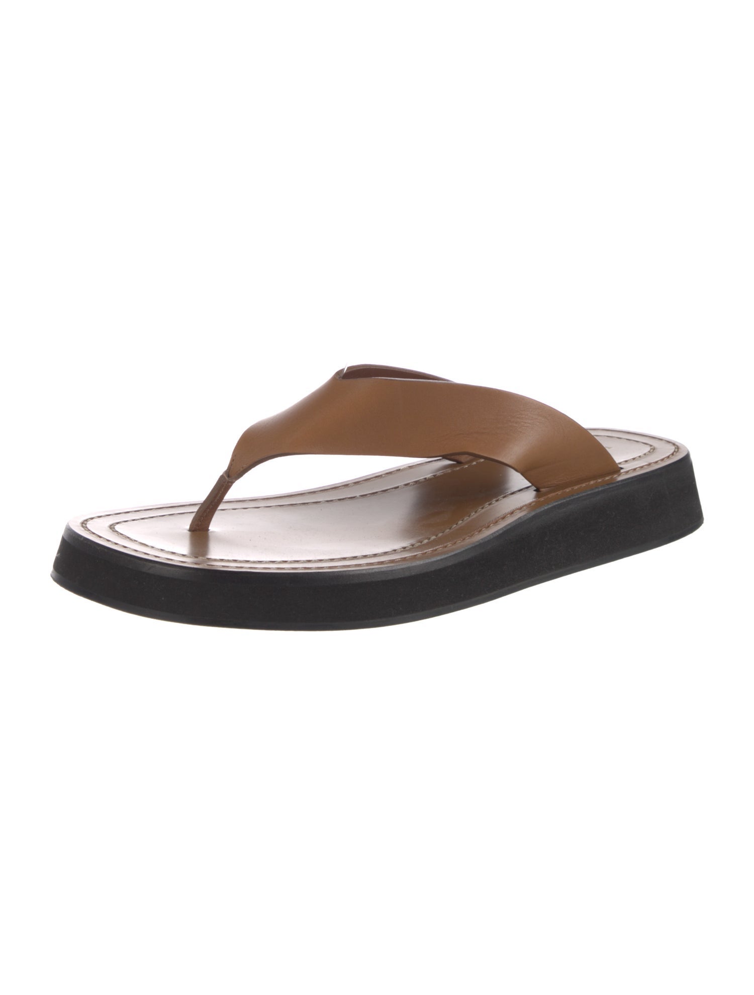 The Row Ginza Leather Flip Flops