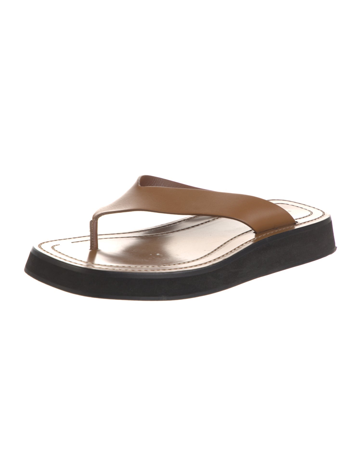 The Row Ginza Leather Flip Flops