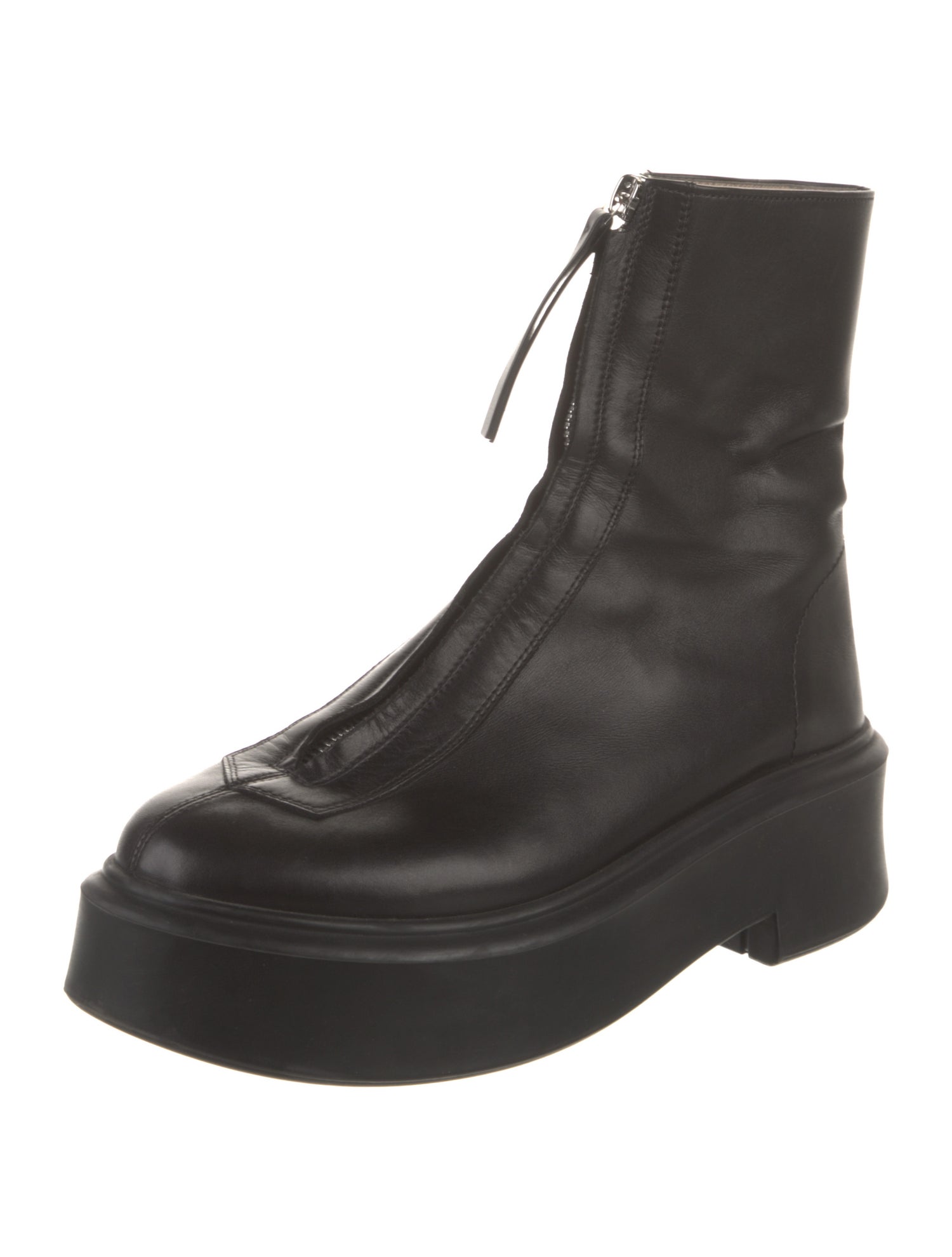 The Row Leather Combat Boots