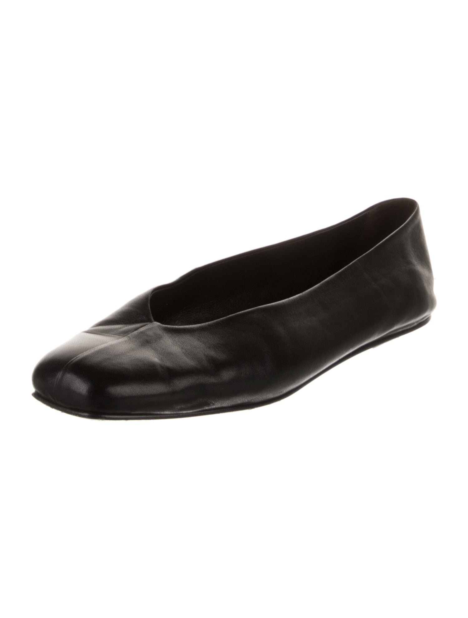 The Row Eva Leather Ballet Flats