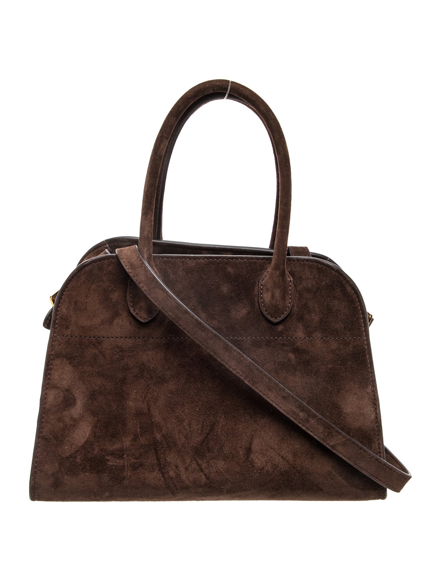 The Row Suede Margaux 10 - Brown Handle Bags, Handbags - THR205285