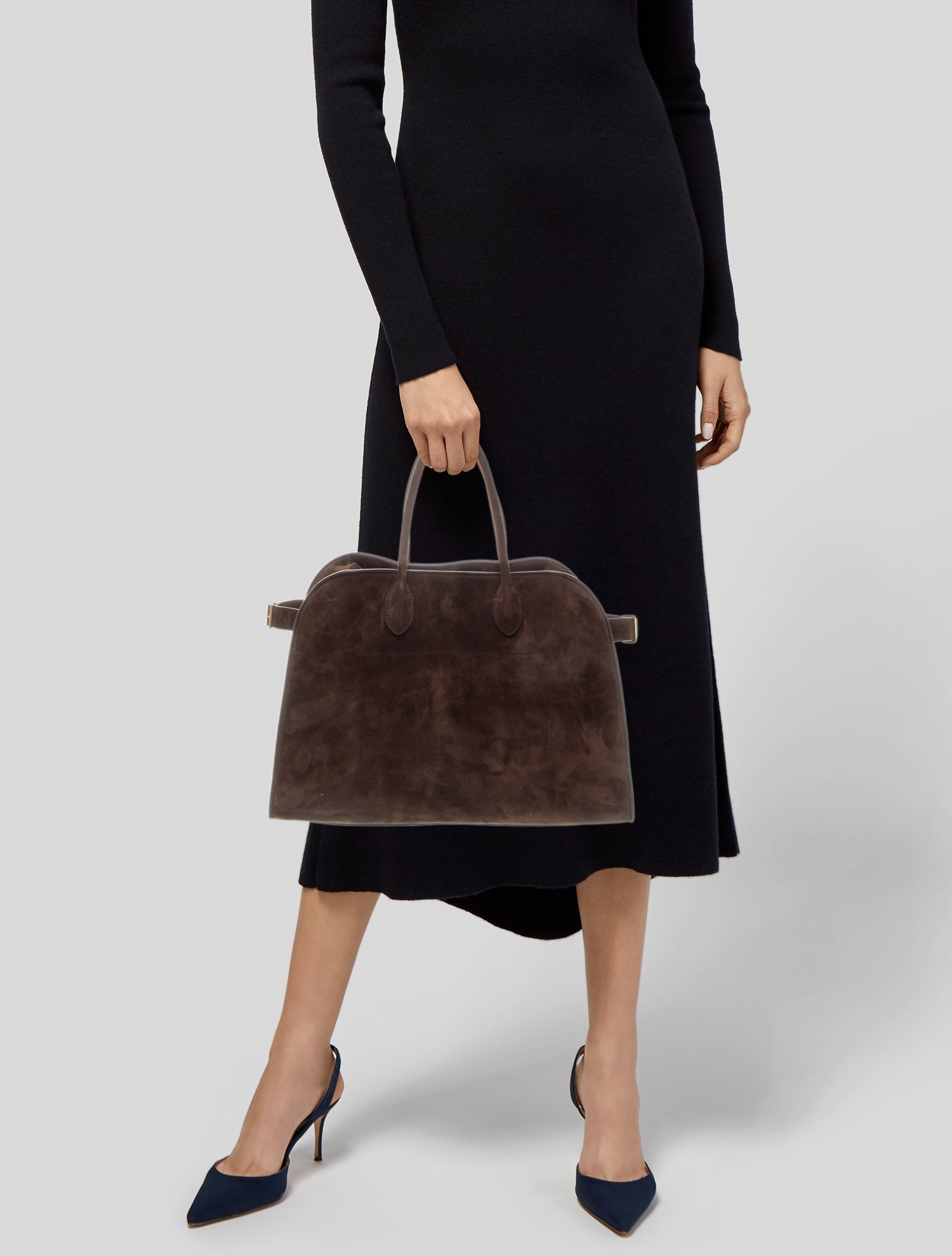 The Row Suede soft margaux 15 suede tote bag