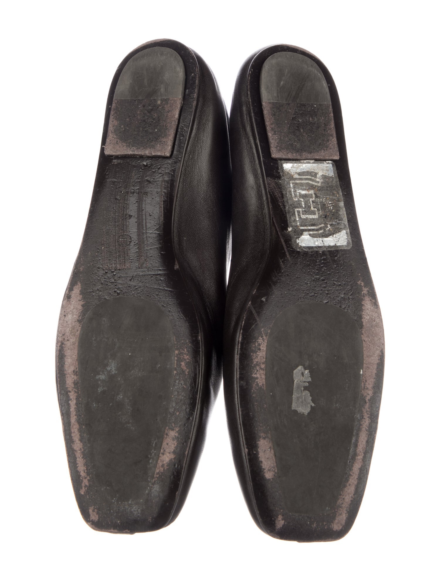 The Row Eva Two Leather Flats - Black Flats, Shoes - THR206752