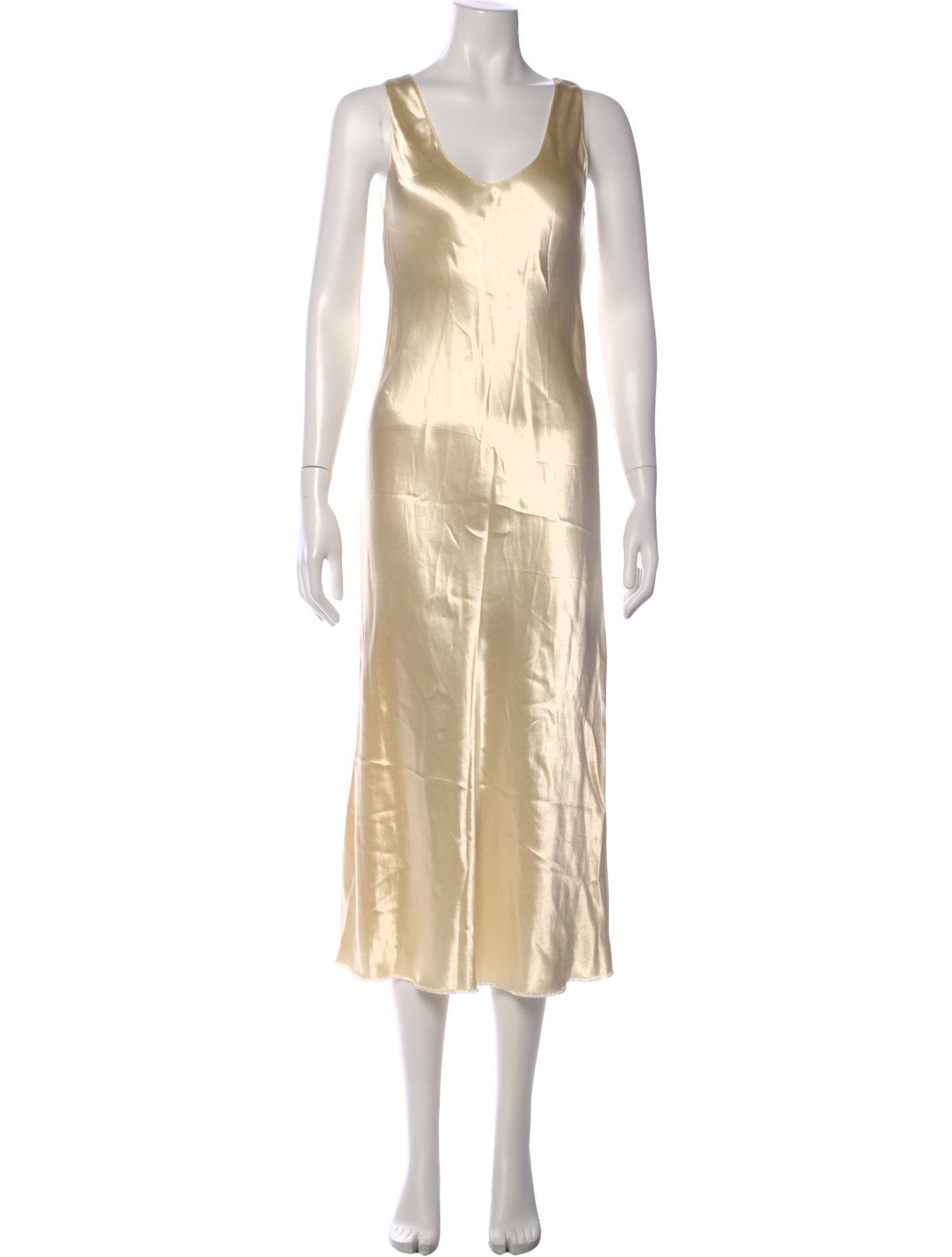 The Row V-Neck Midi Length Dress