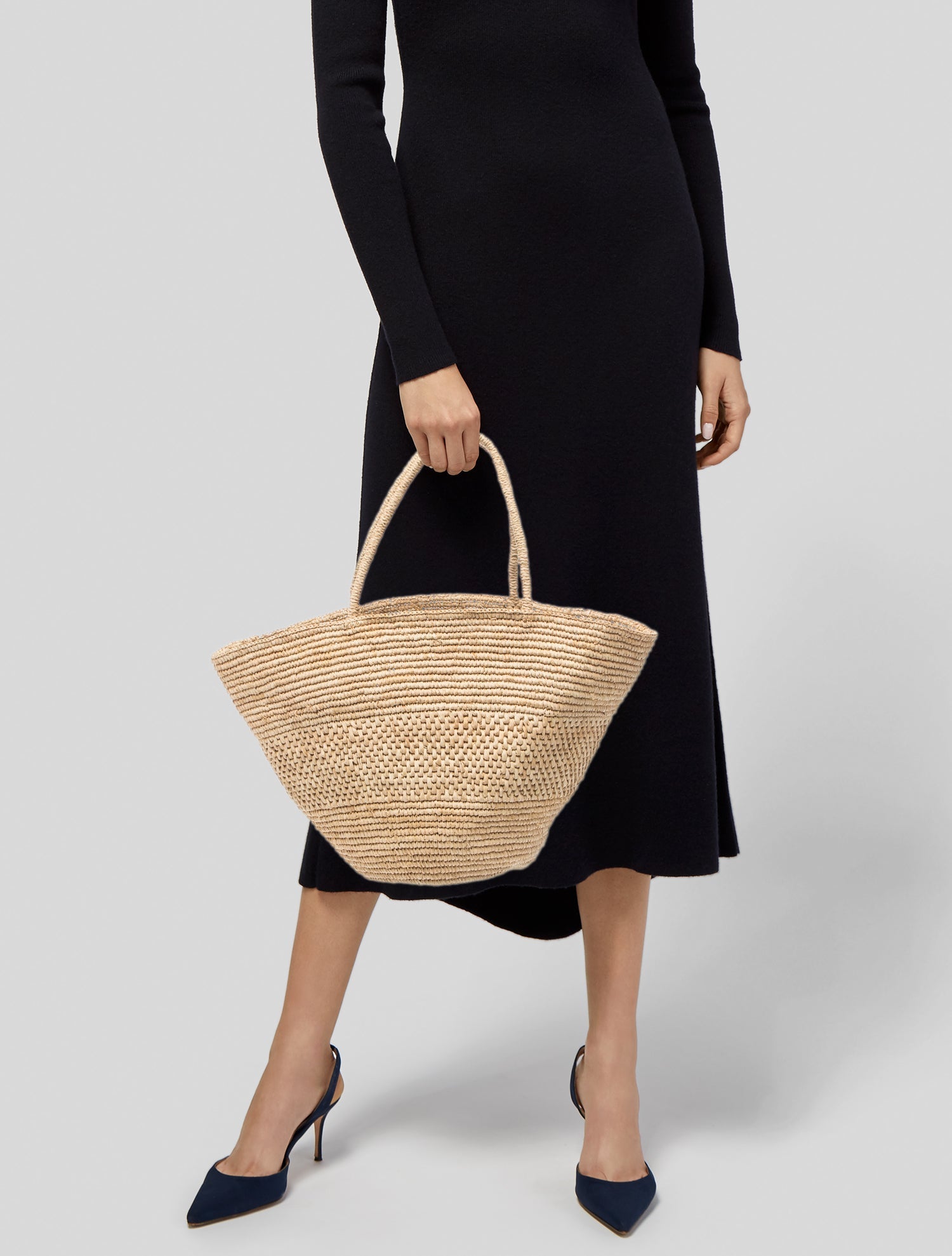 The Row Raffia Emilie Large - Neutrals Totes, Handbags - THR207247
