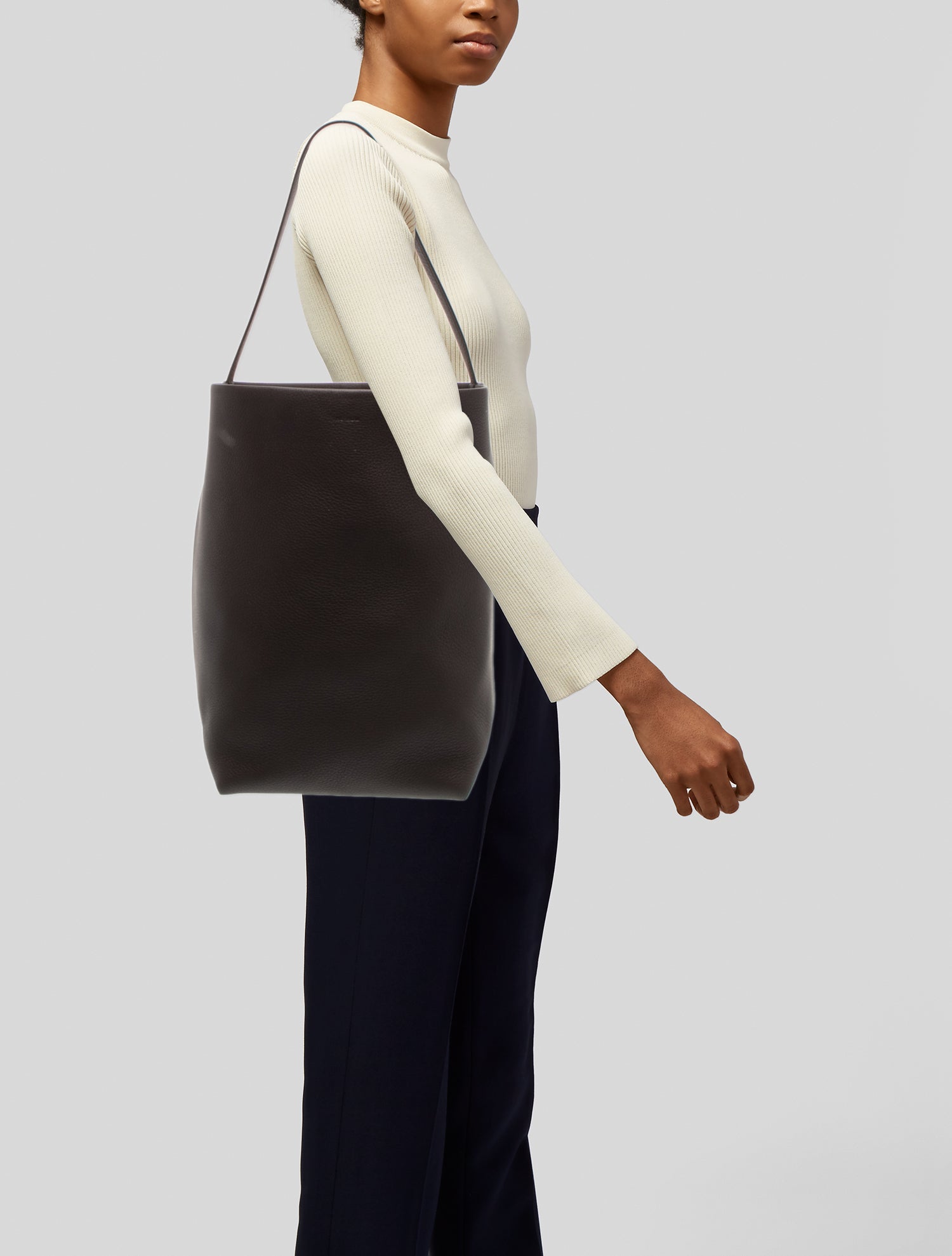 The Row Leather N/S Park Tote Large