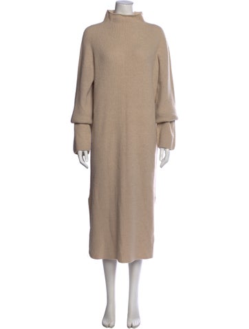 Pre-owned The Row Wool Midi Length Dress In Neutral