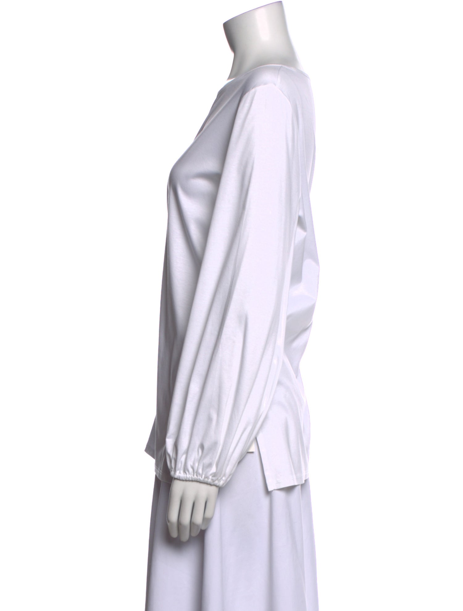 The Row Bateau Neckline Long Sleeve Top