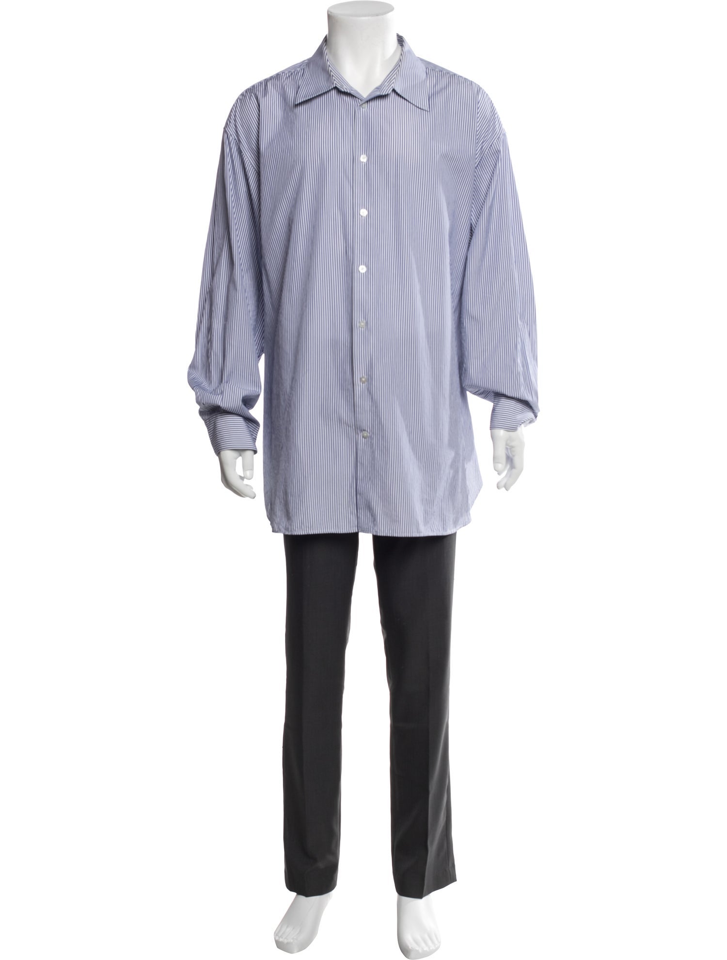 The Row Striped Long Sleeve Dress Shirt