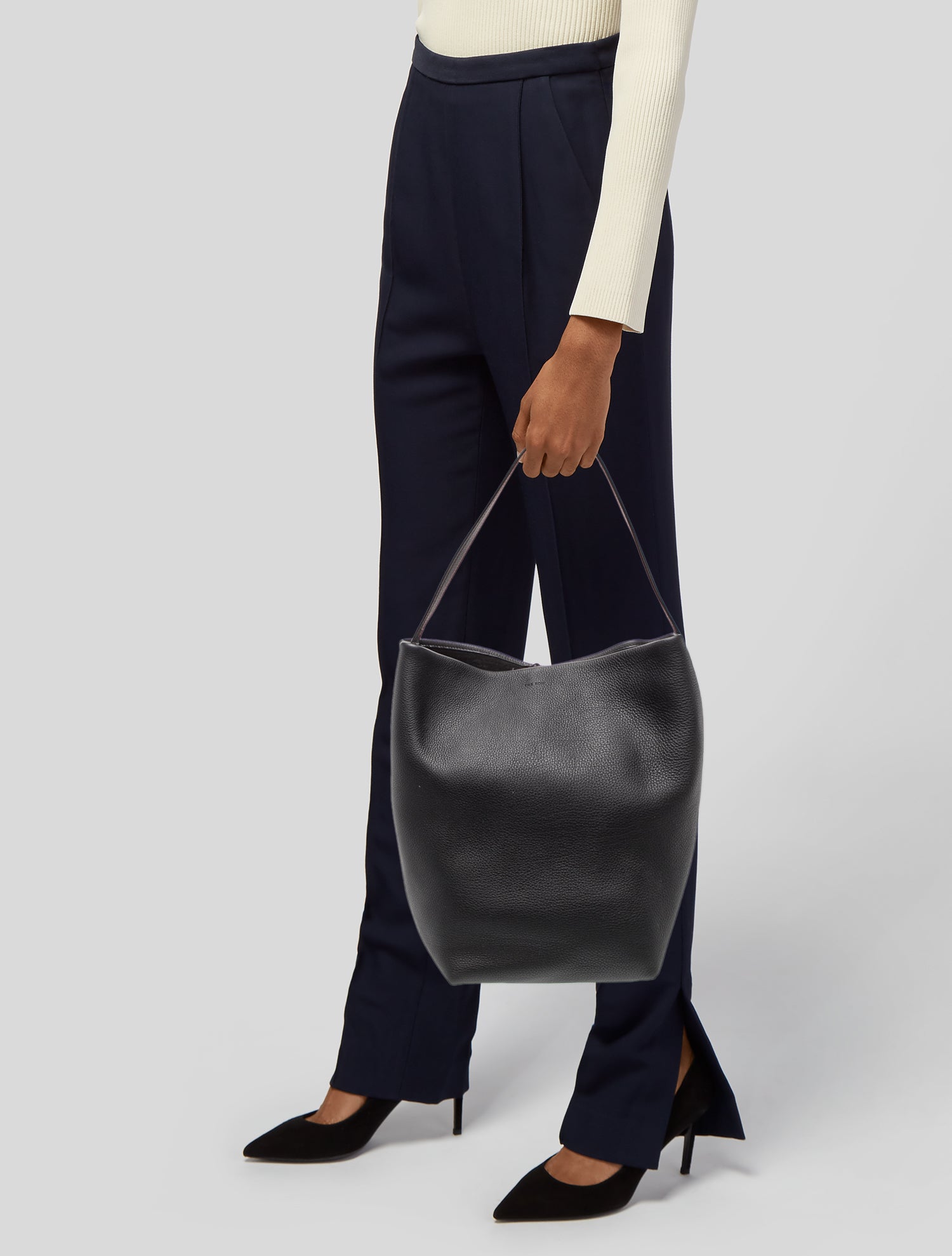 The Row Leather N/S Park Tote Large