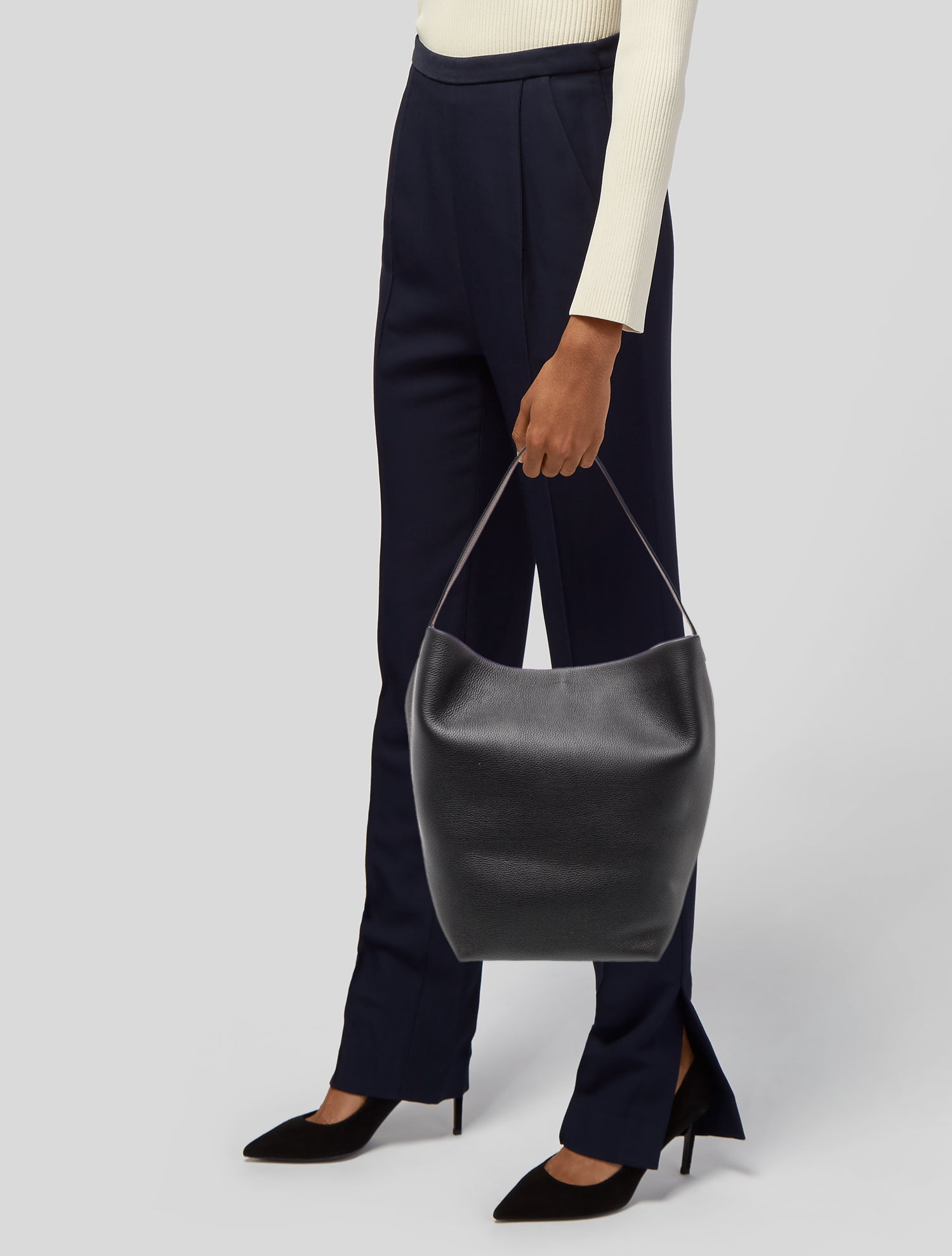 The Row Leather N/S Park Tote Large