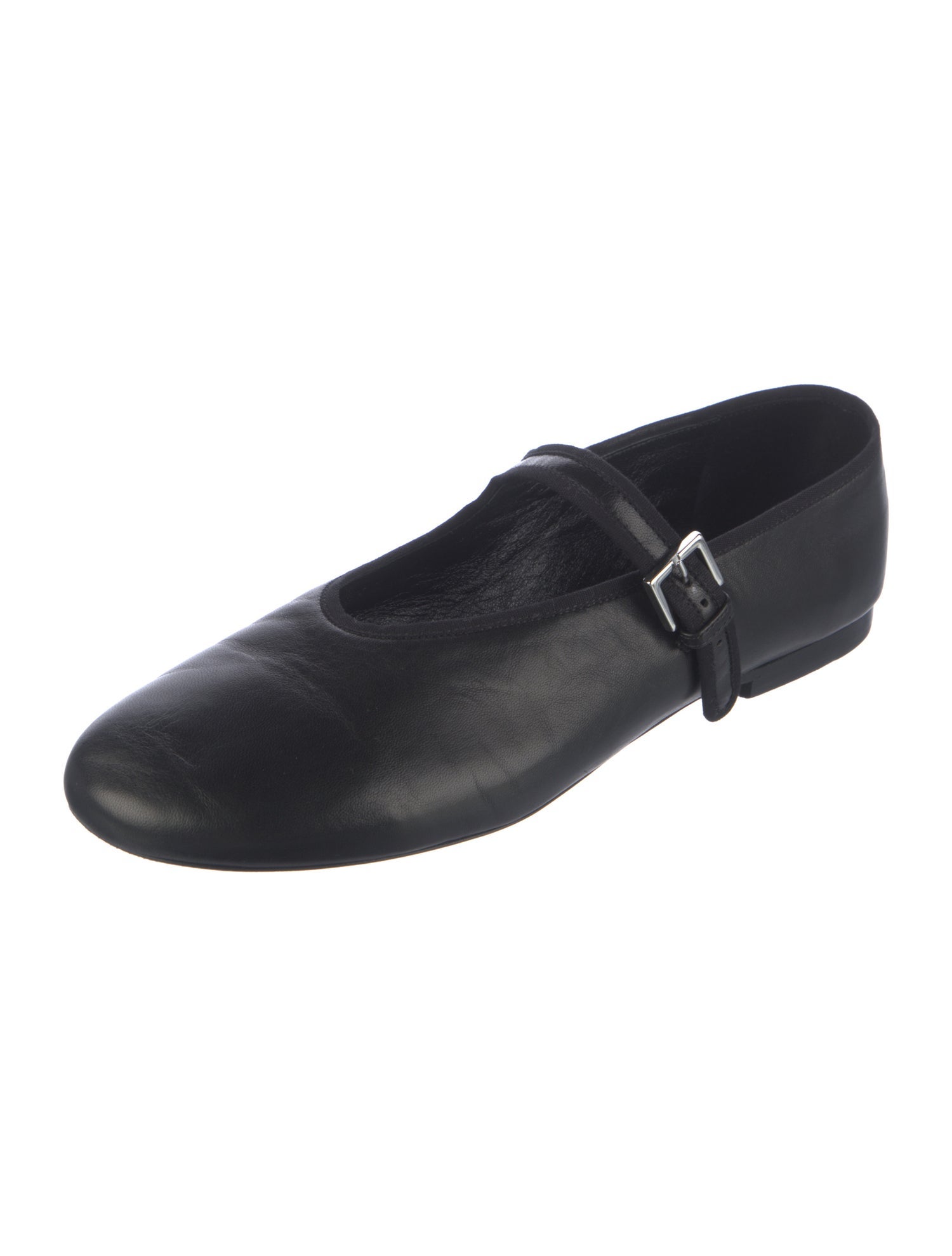 The Row Leather Mary Jane Flats