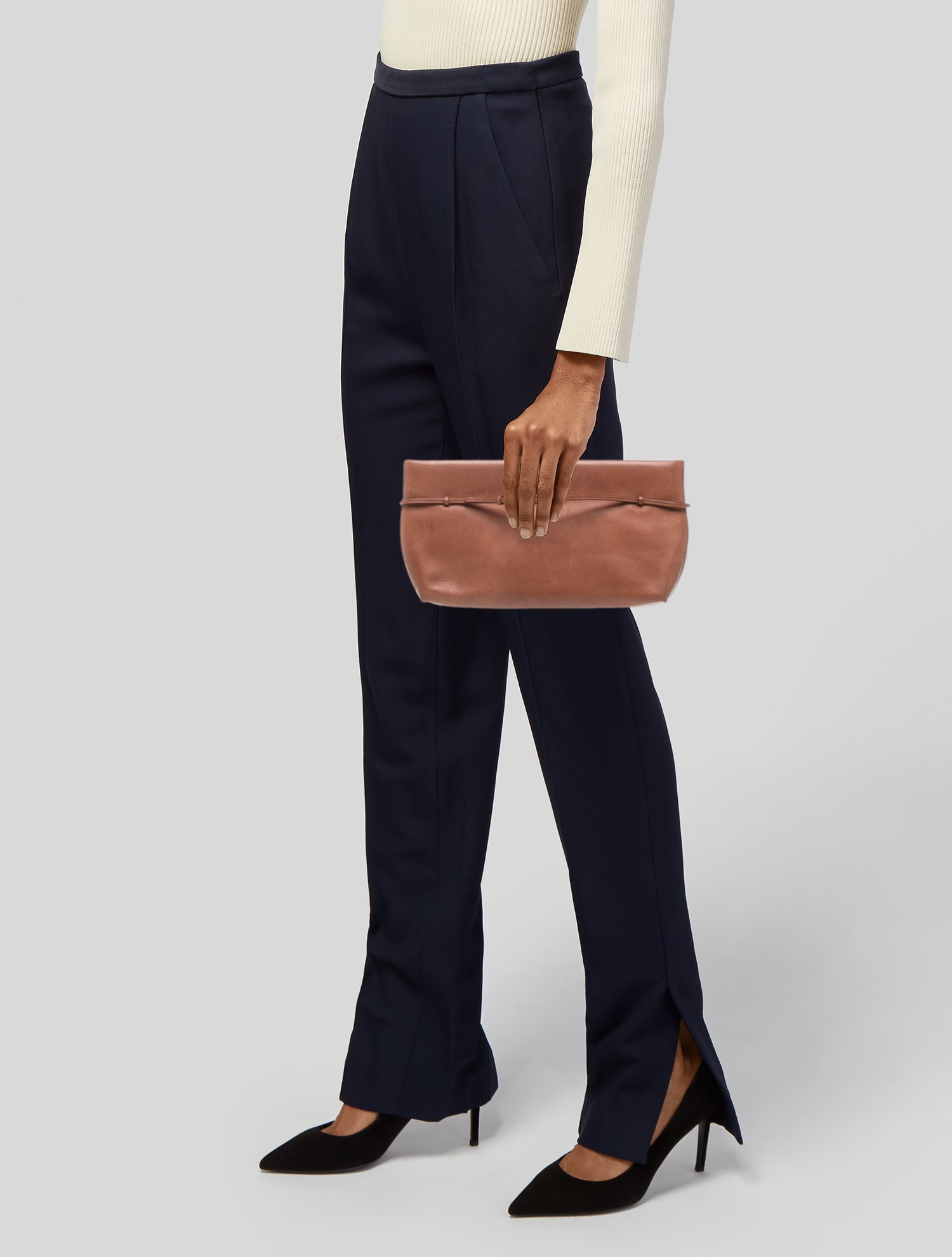 The Row Leather Sienna - Brown Clutches, Handbags - THR213611