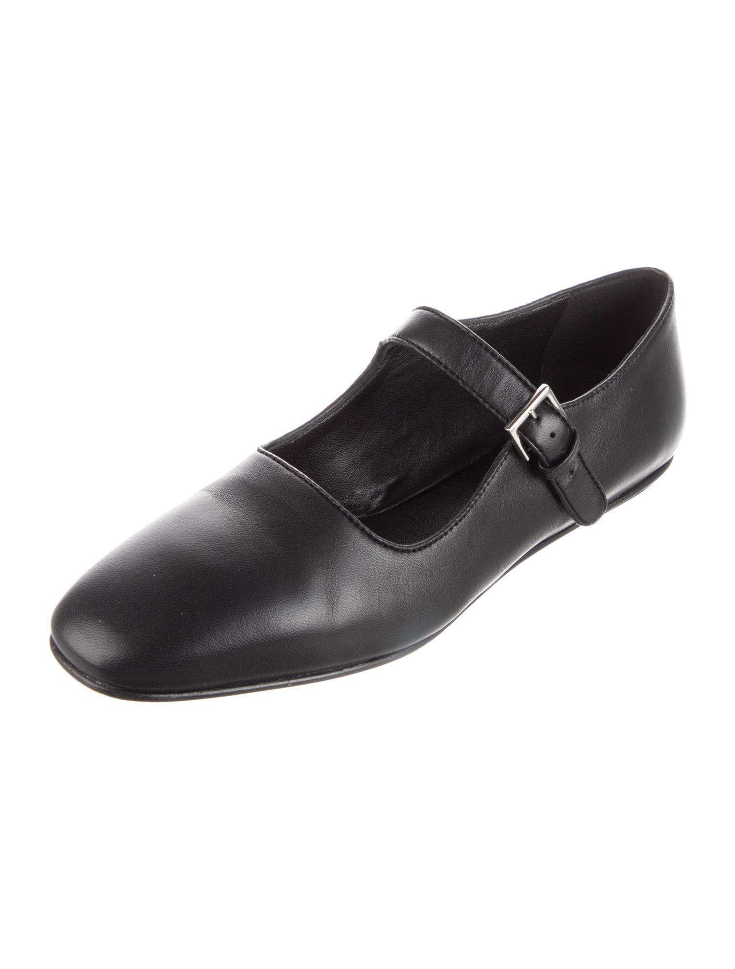 Chanel Ligne Cambon Interlocking CC Logo Mary Jane Flats - Black