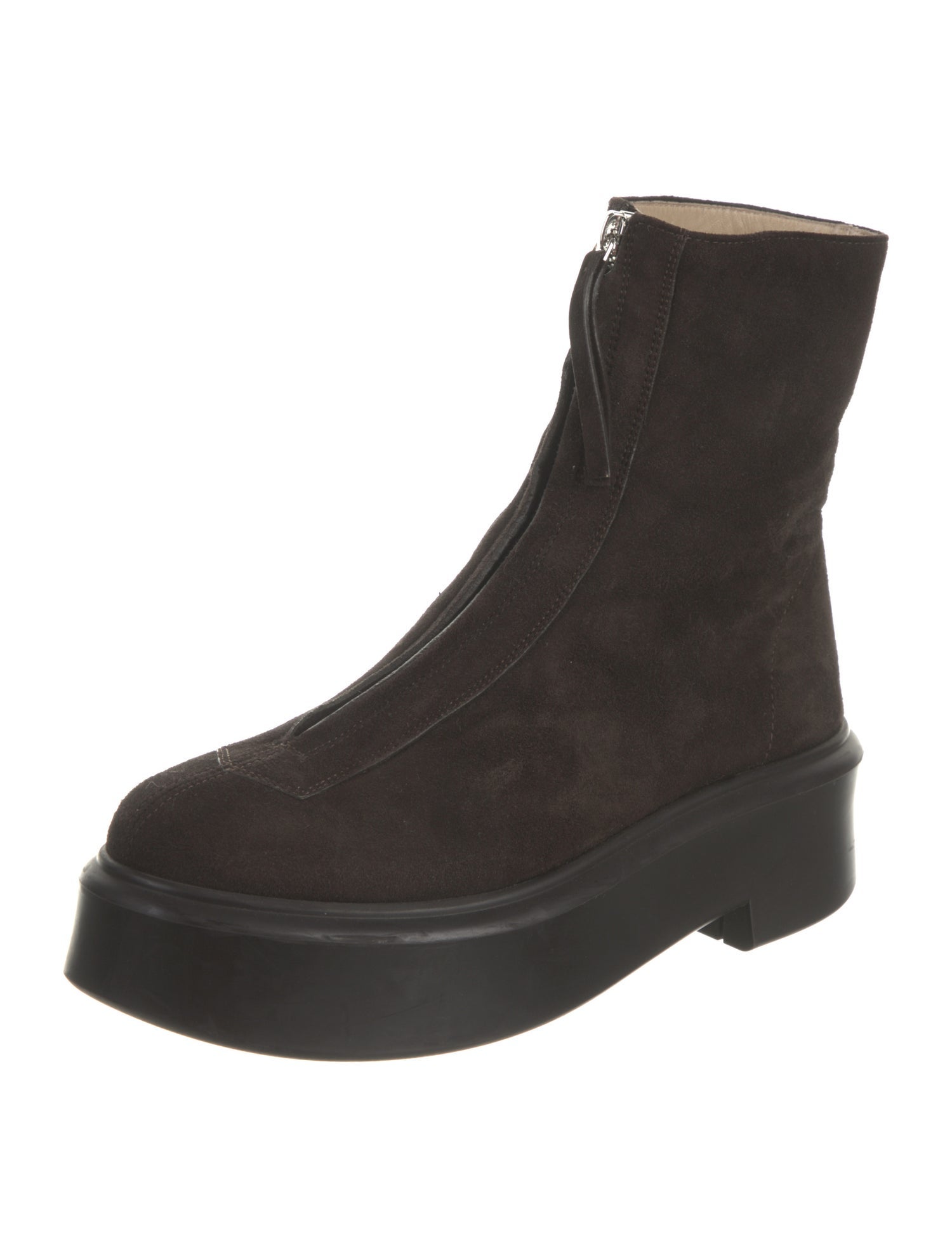 The Row Zipped Boot 1 Suede Boots