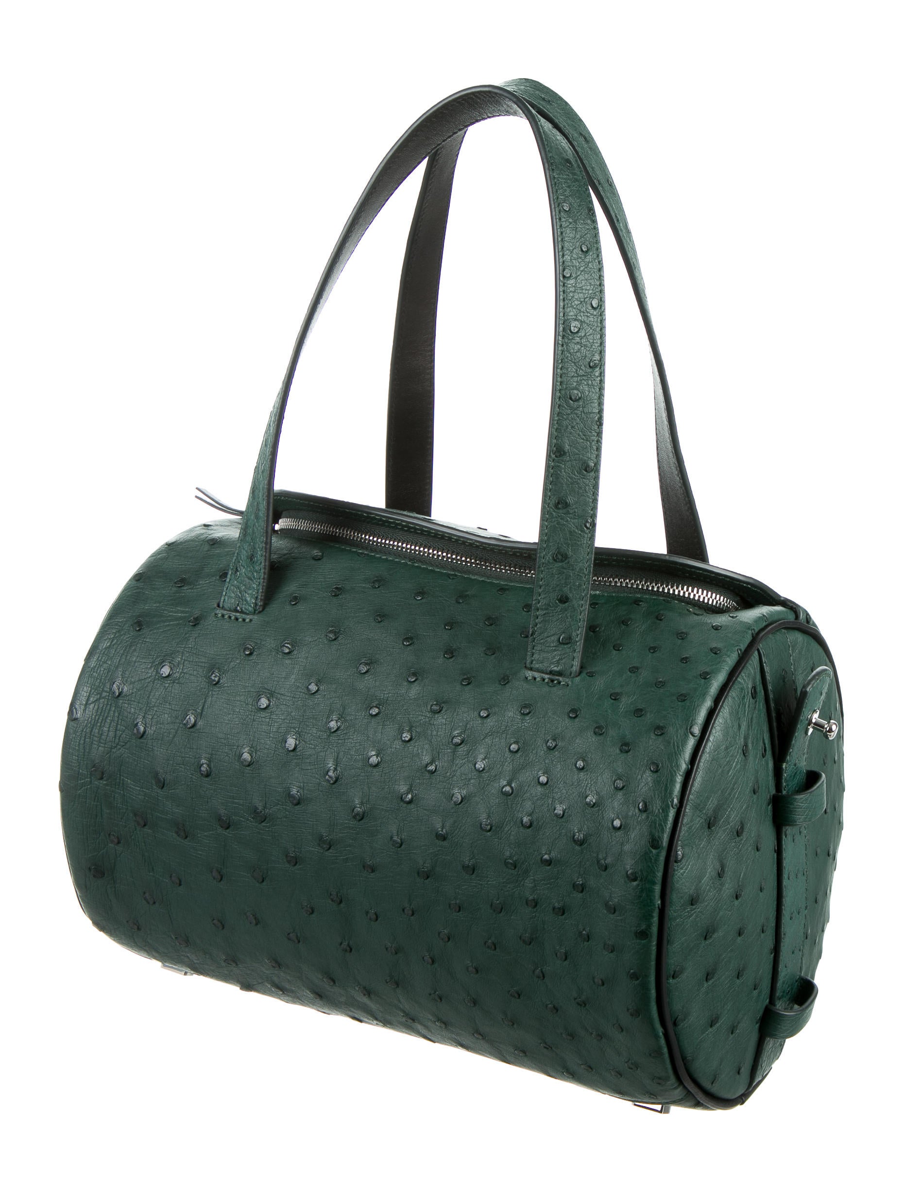 The Row Ostrich Drum Bag - Green Satchels, Handbags - THR27907
