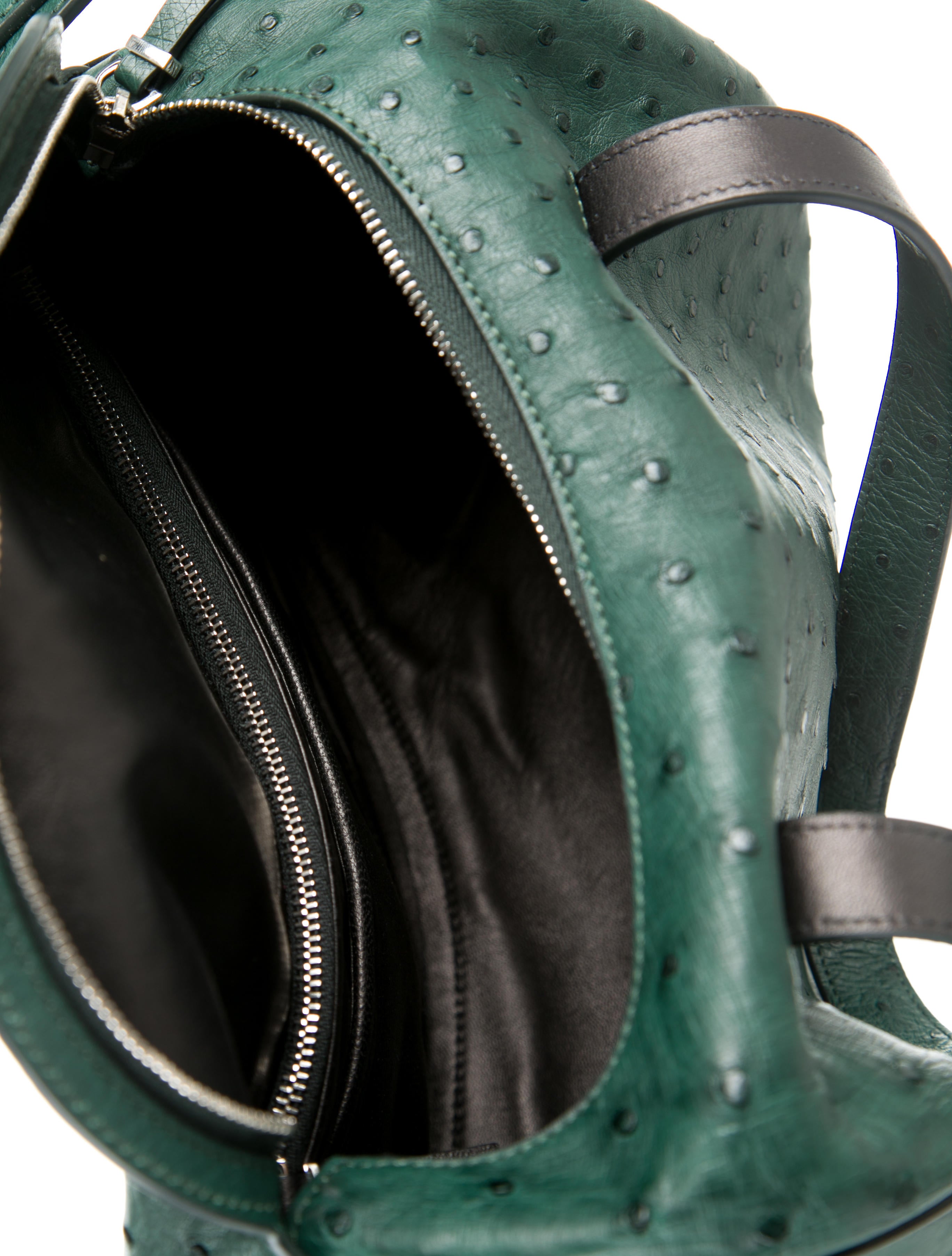The Row Ostrich Drum Bag - Green Satchels, Handbags - THR27907