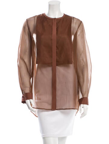 The Row Sheer Silk Blouse