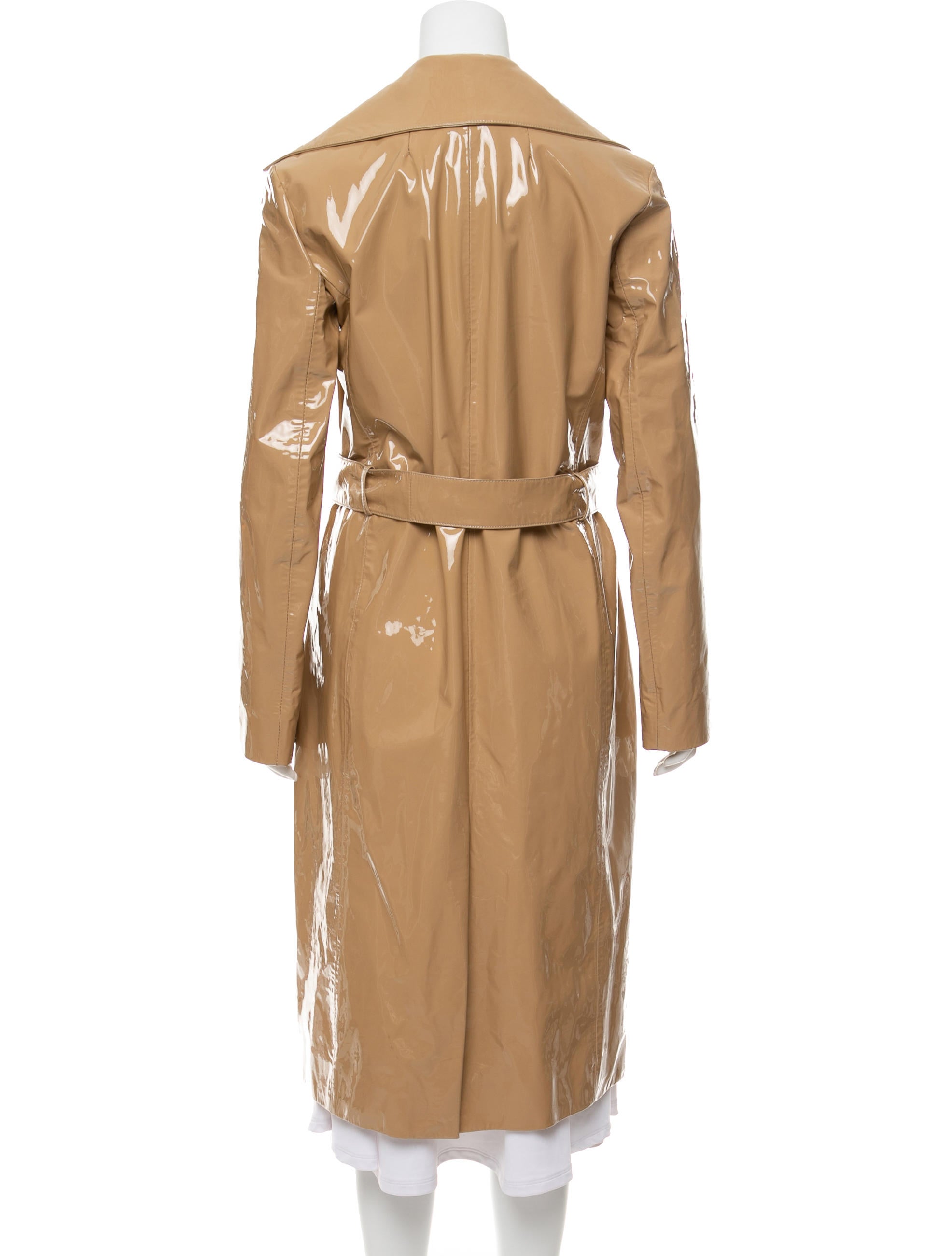 patent leather long coat