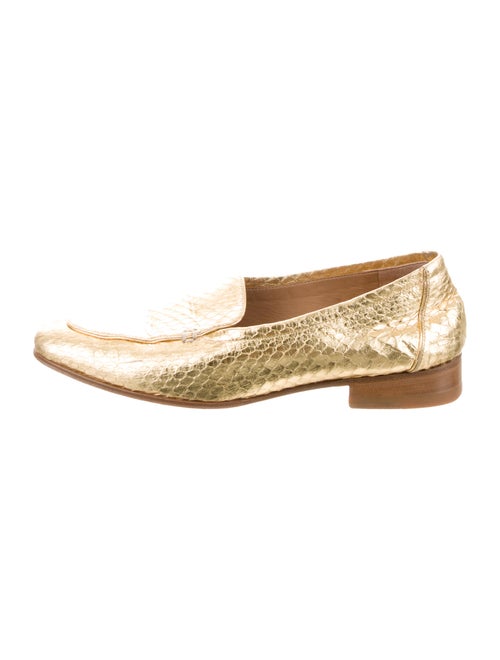 The Row Adam Metallic Snakeskin Loafers