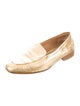 The Row Adam Metallic Snakeskin Loafers