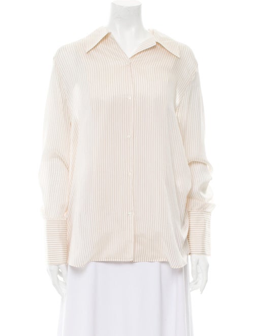 The Row Silk Pinstriped Blouse