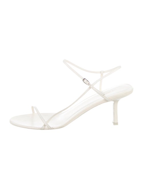 The Row Bare Leather Ankle-Strap Sandals White