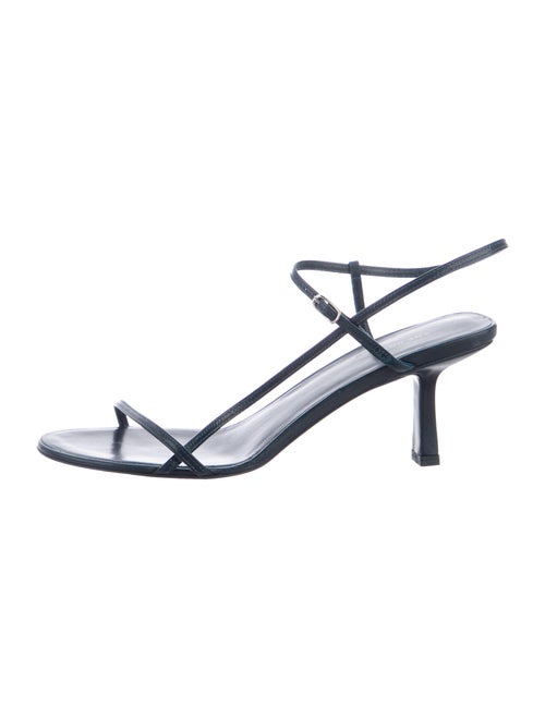 The Row Bare Leather Sandals Green