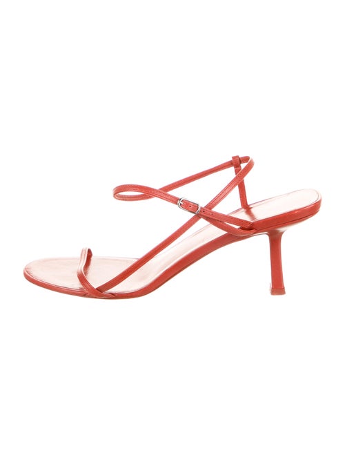 The Row Bare Leather Slingback Sandals Red