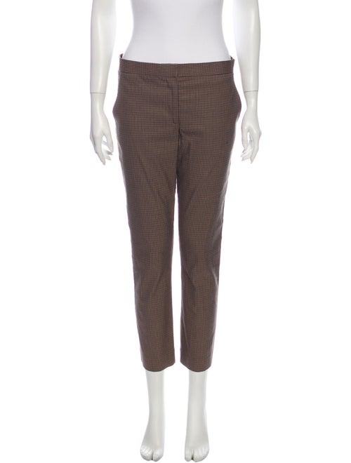 The Row Plaid Print Straight Leg Pants Brown