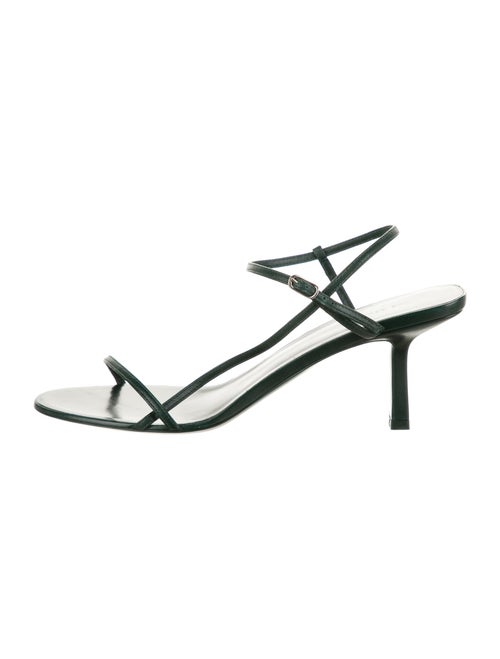 The Row Bare Leather Sandals Green