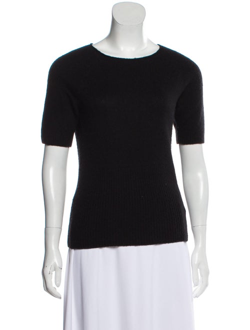 The Row Cashmere Short Sleeve Sweater Black