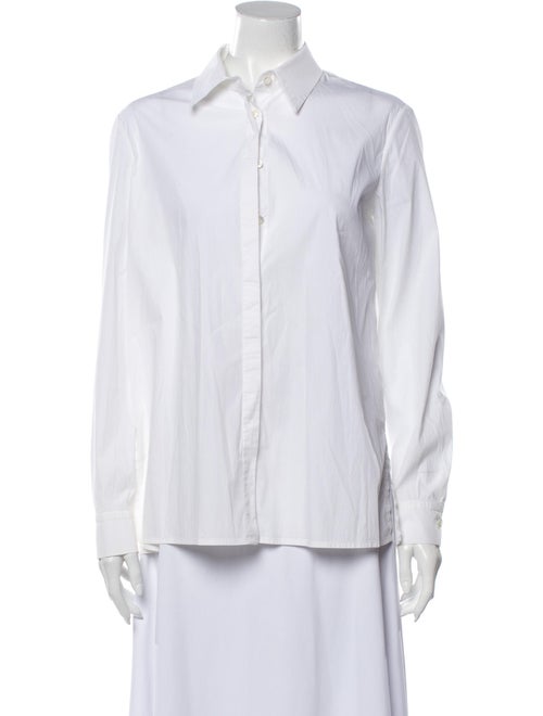 The Row Long Sleeve Button-Up Top White