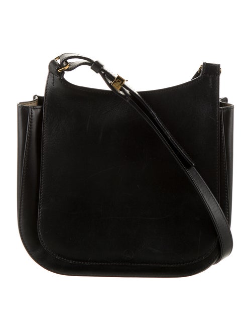 The Row Leather Crossbody Bag Black