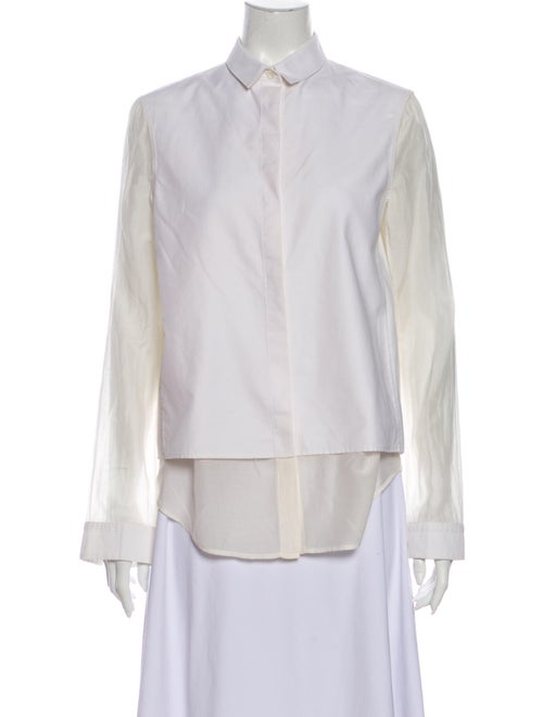 The Row Long Sleeve Button-Up Top White