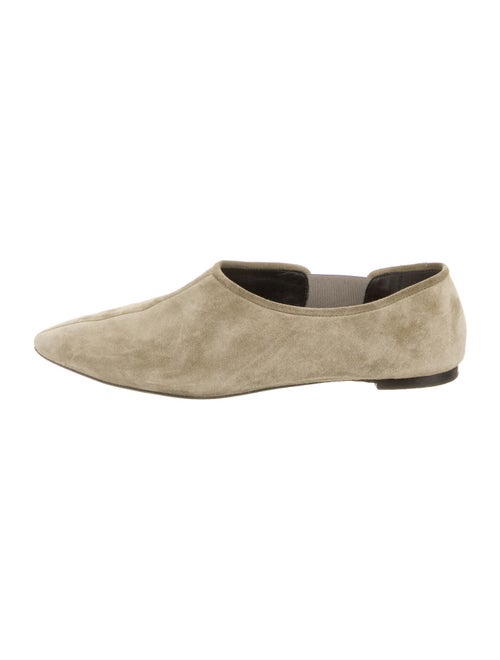 The Row Suede Flats Green