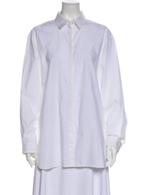 The Row Long Sleeve Button-Up Top White