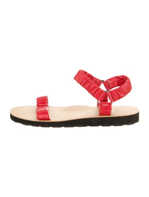 The Row Leather Sandals Red