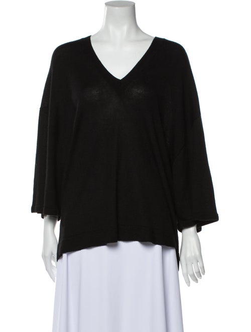 The Row V-Neck Sweater Black