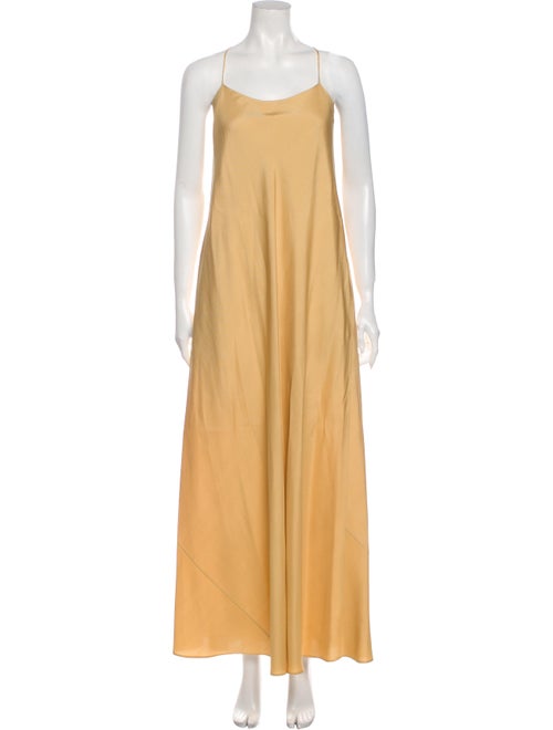 The Row Silk Long Dress Gold