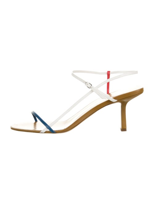 The Row Leather Colorblock Pattern Sandals Blue
