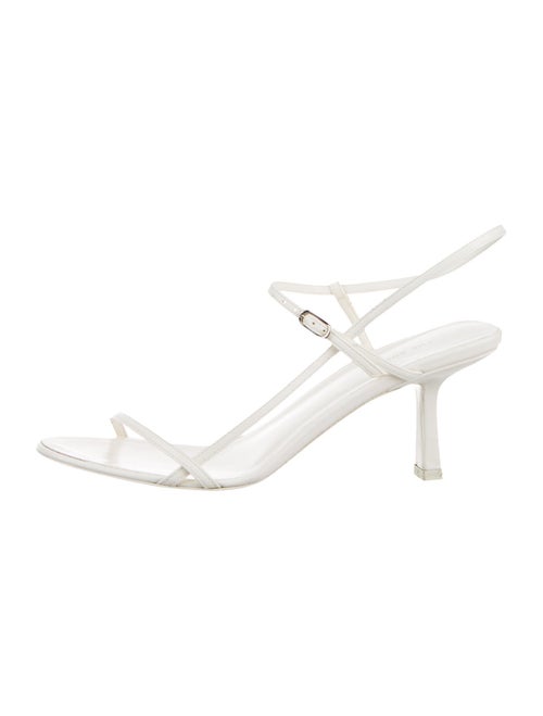 The Row Bare Leather Slingback Sandals White