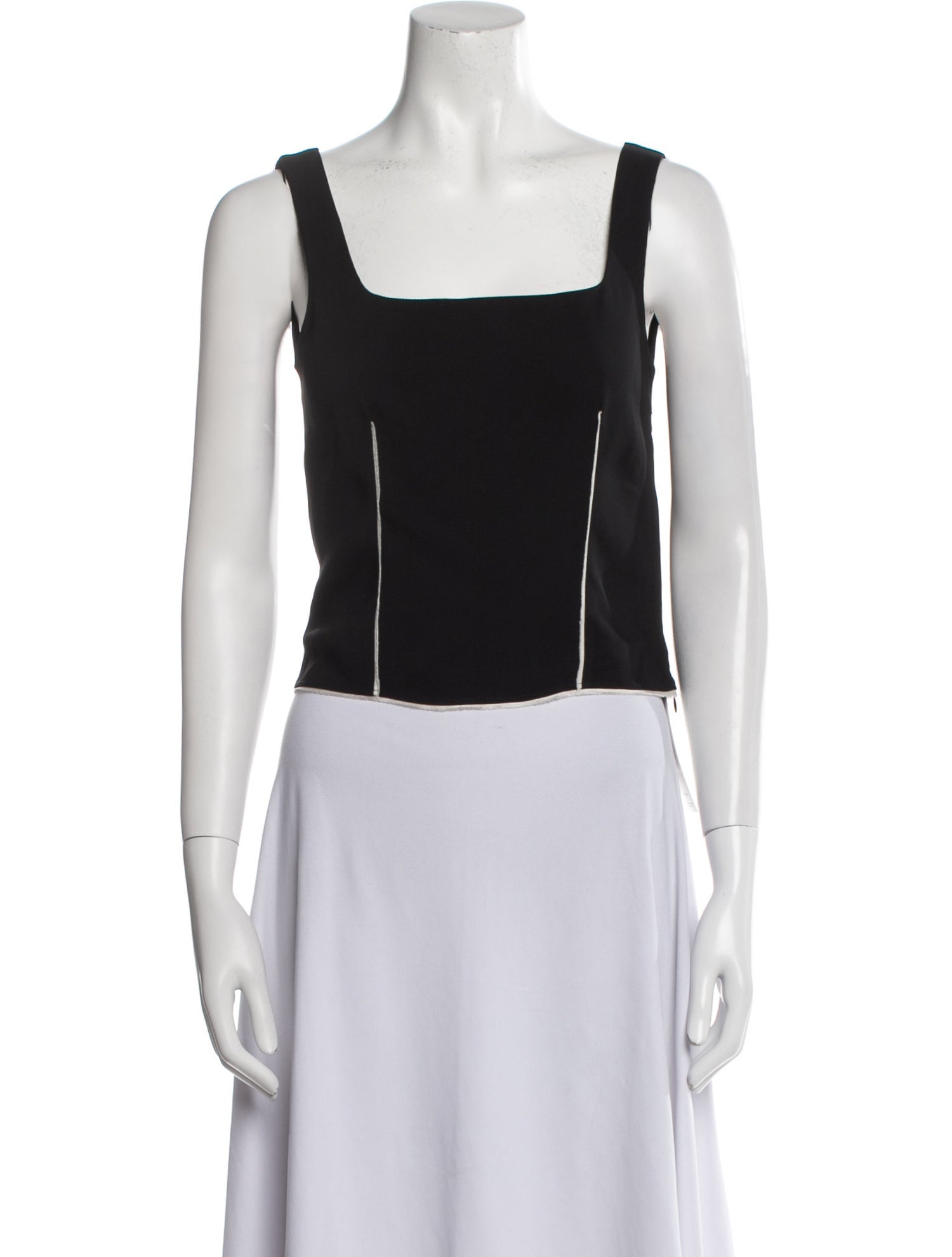 There Was One Square Neckline Sleeveless Crop Top