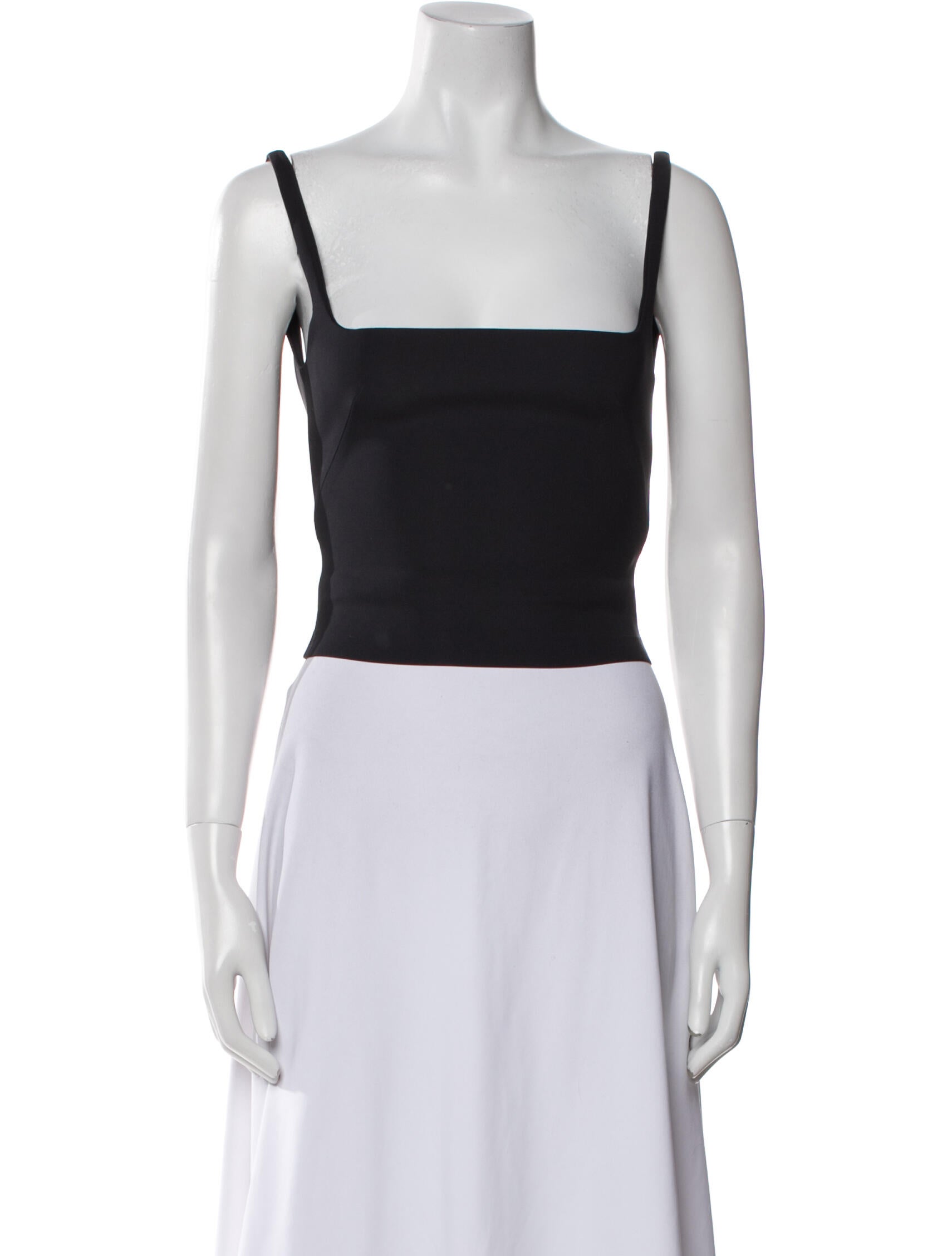 There Was One Square Neckline Sleeveless Crop Top
