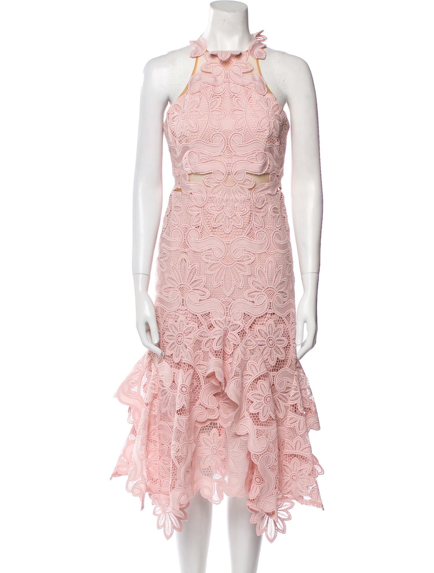 white lace sleeveless midi dress Petal Sleeveless Floral Eyelet Lace Midi Dress White SMALL