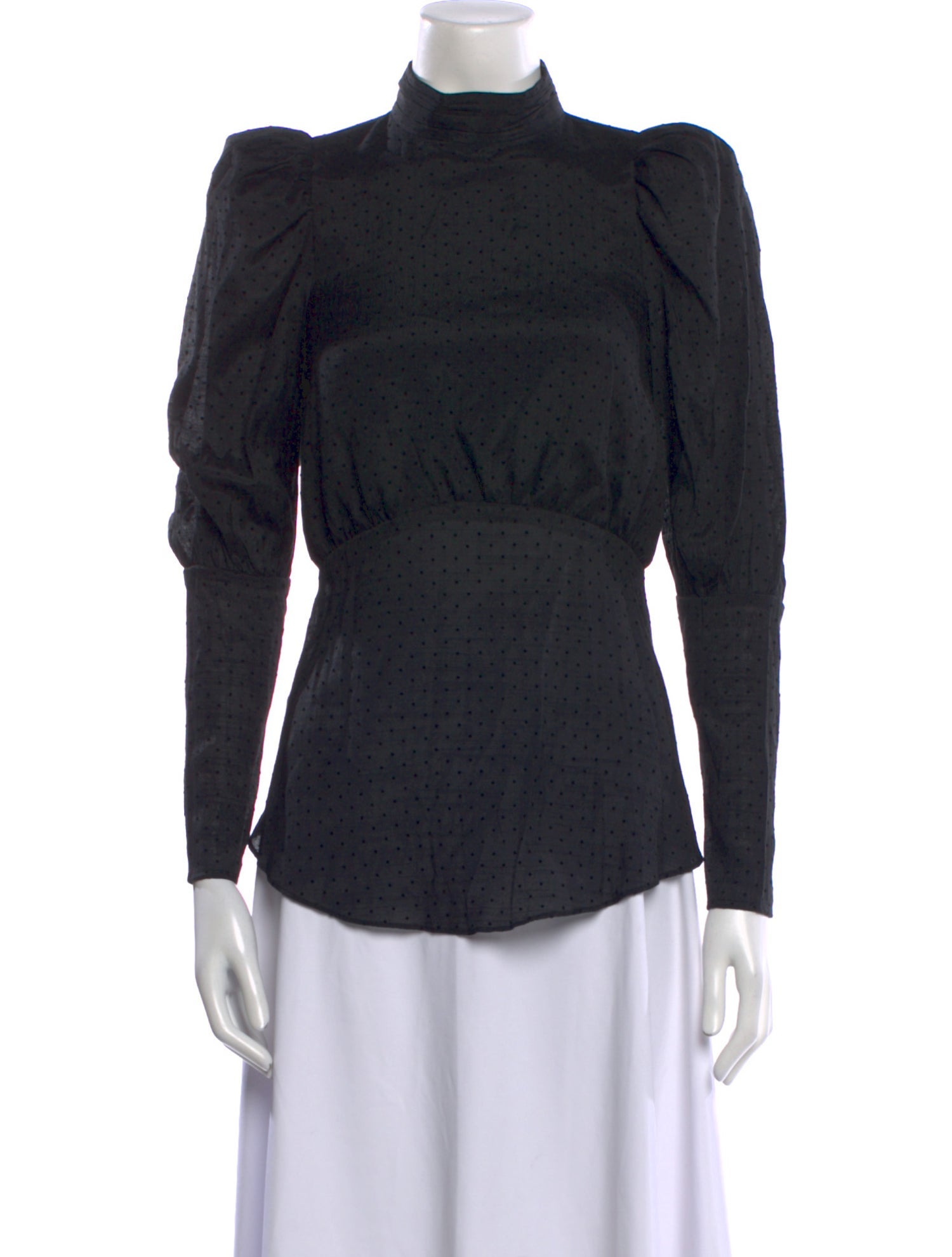 Thurley Mock Neck Long Sleeve Button-Up Top