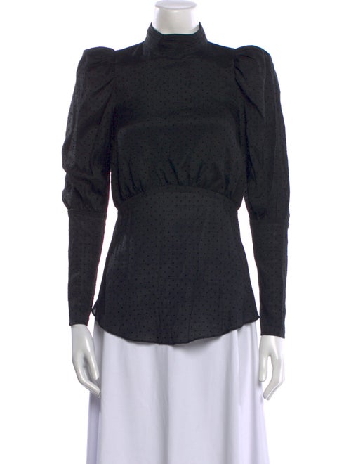 Thurley Mock Neck Long Sleeve Button-Up Top