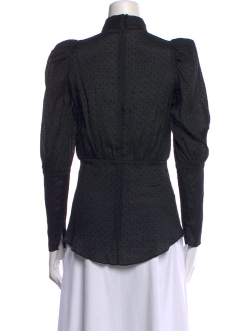 Thurley Mock Neck Long Sleeve Button-Up Top