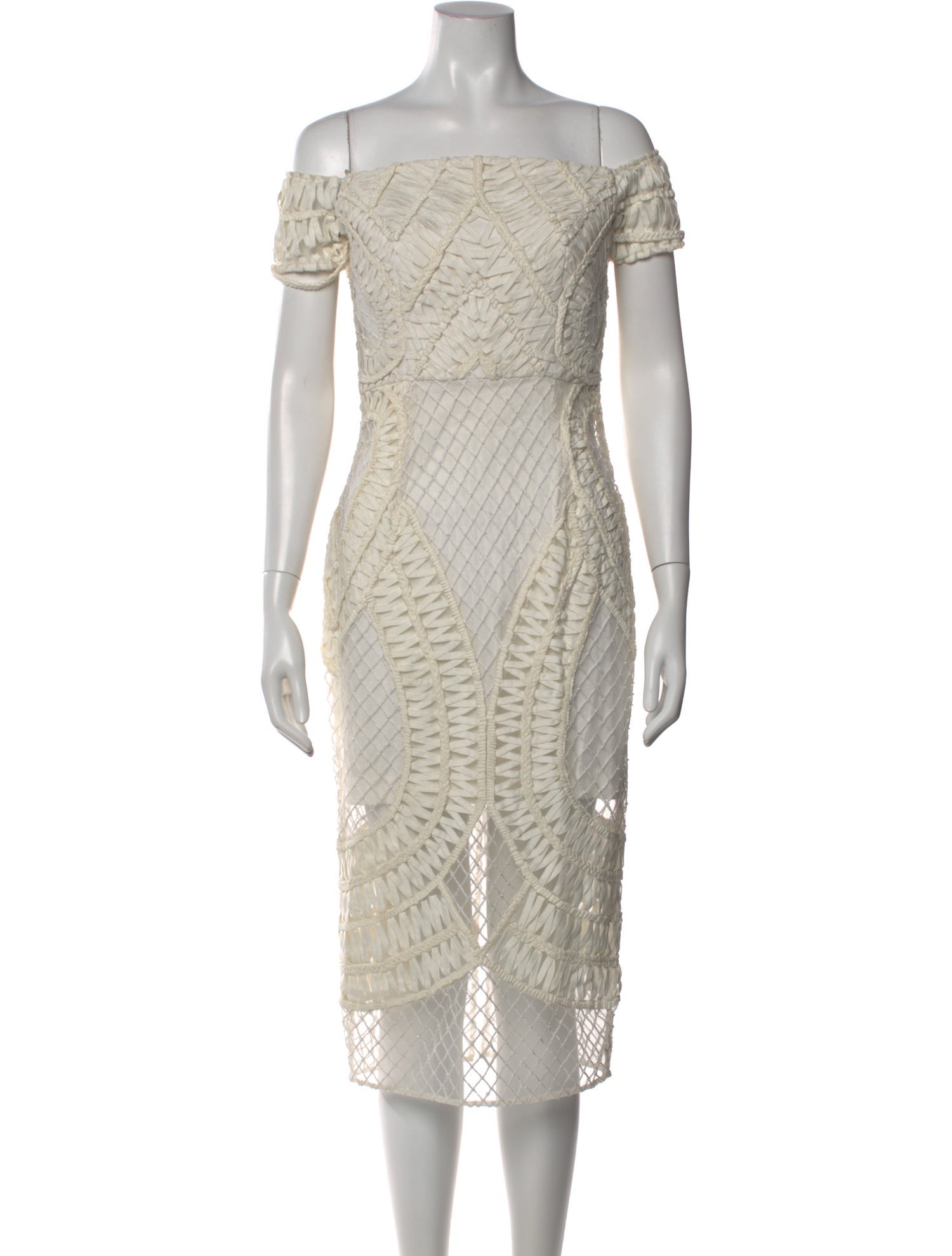 knee length dresses for ladies The Katherine Dress in White Chantilly Lace 0 / White Chantilly Lace main image 0