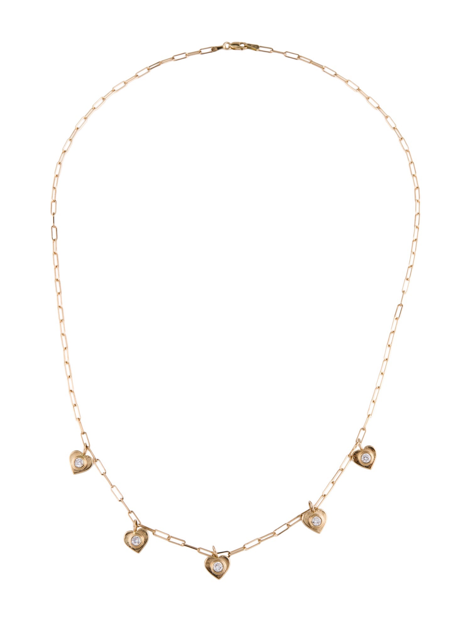 Love Thy Rival 14K Diamond Classic Adelpha Dangling Hearts Pendant Necklace